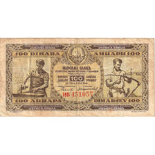 Banknote, Yugoslavia, 100 Dinara, 1946, 1946-05-01, KM:65a, VF(30-35)