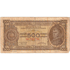 Banknote, Yugoslavia, 500 Dinara, 1946, 1946-05-01, KM:66a, G(4-6)