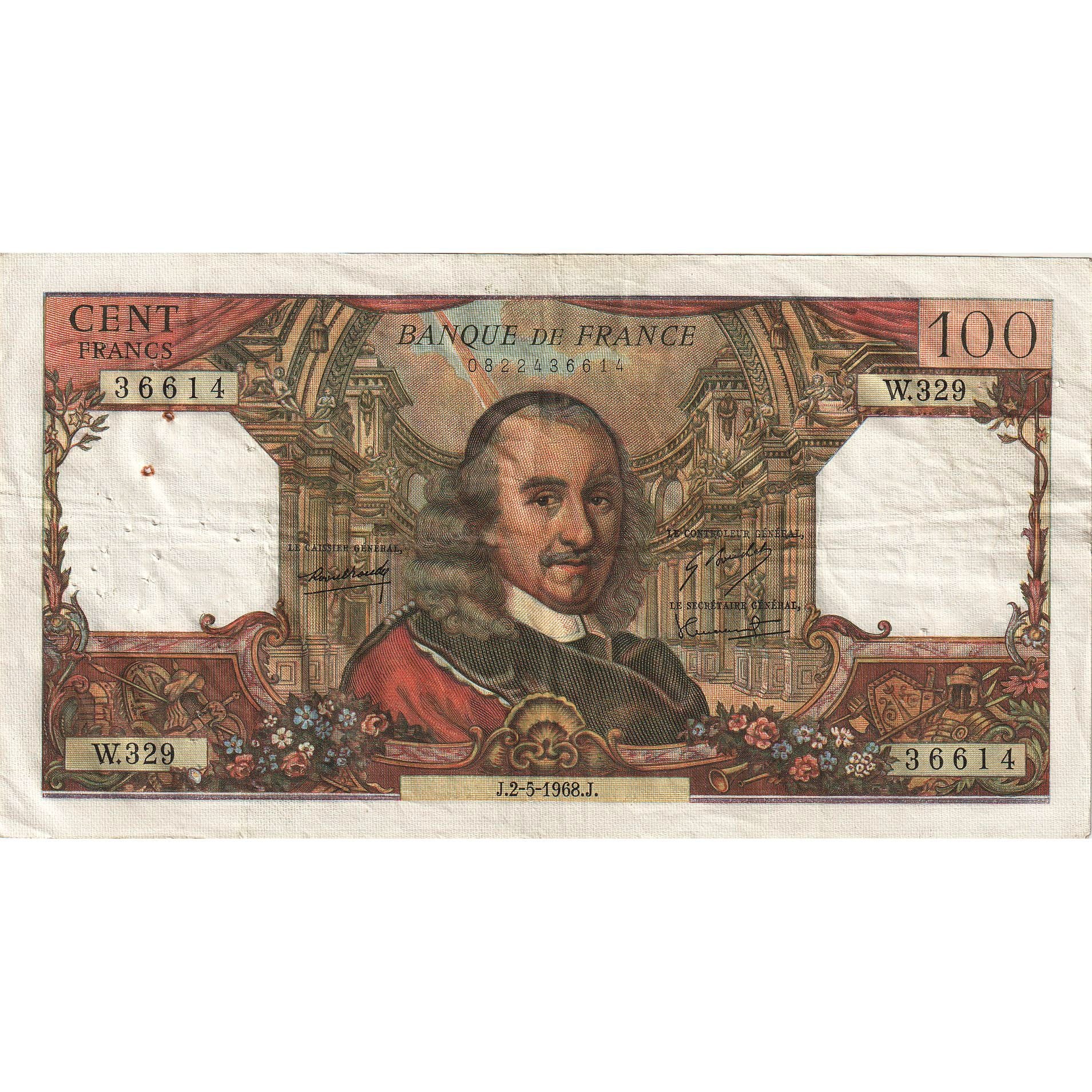 Francia, 100 Francs, Corneille, 1968-05-02, W.329, MB+