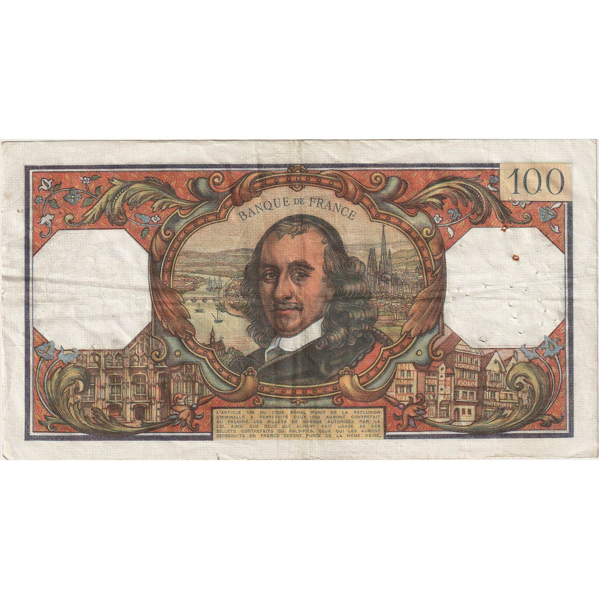 Francia, 100 Francs, Corneille, 1968-05-02, W.329, MB+