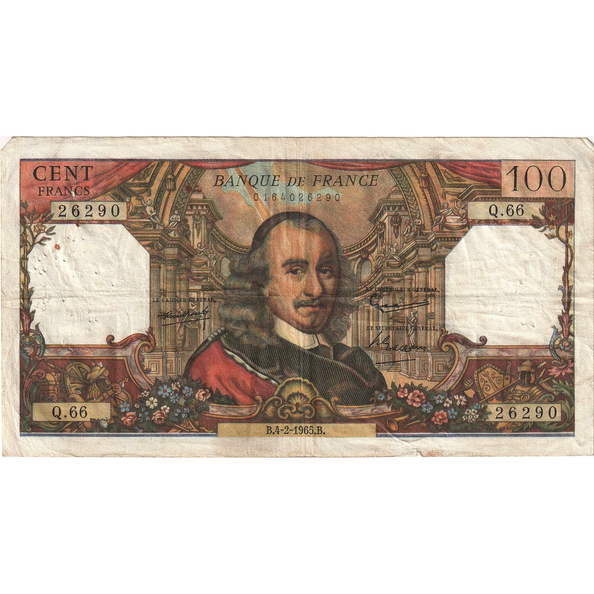 Frankreich, 100 Francs, Corneille, 1965-02-04, Q.66, S+
