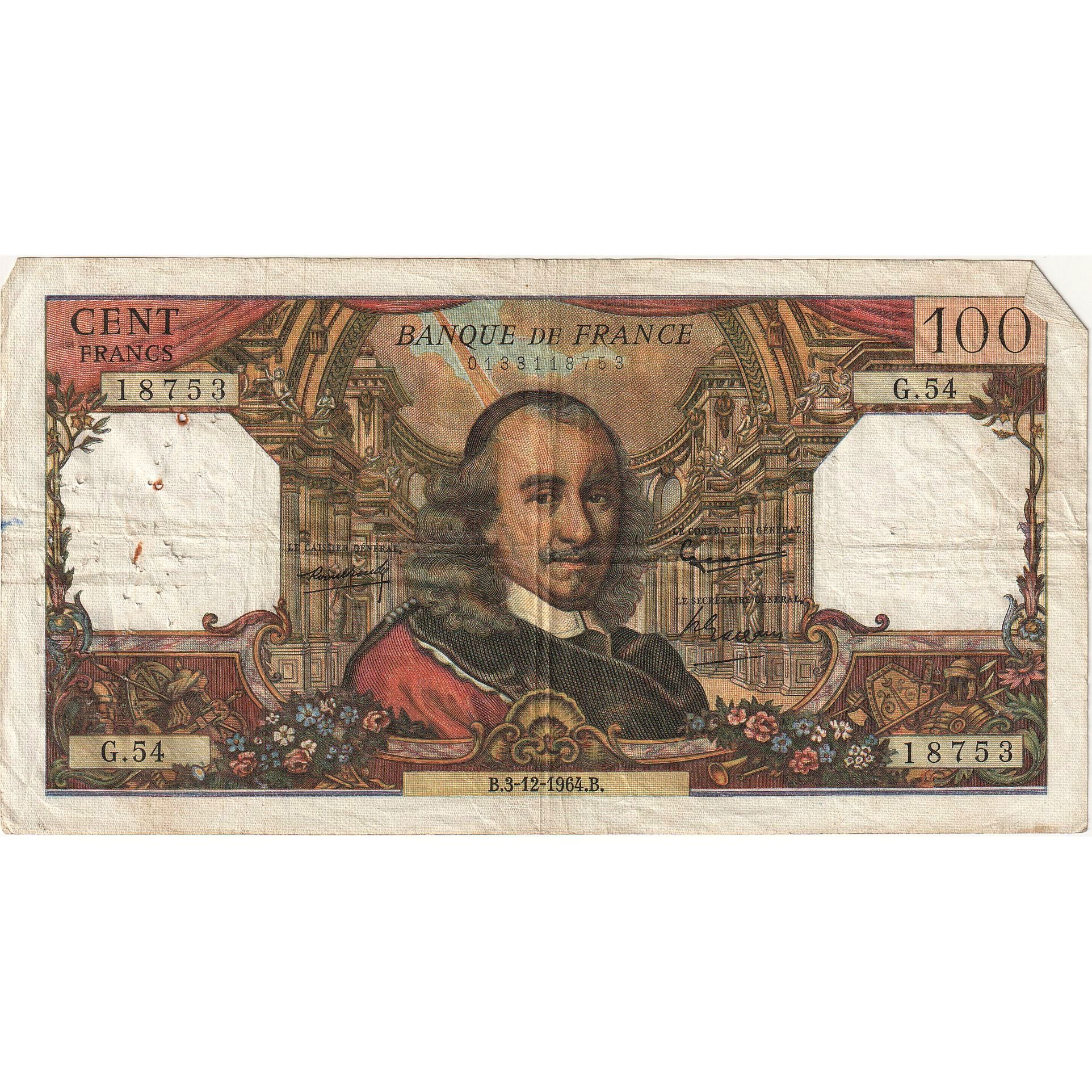 Francia, 100 Francs, Corneille, 1964-12-03, G.54, RC