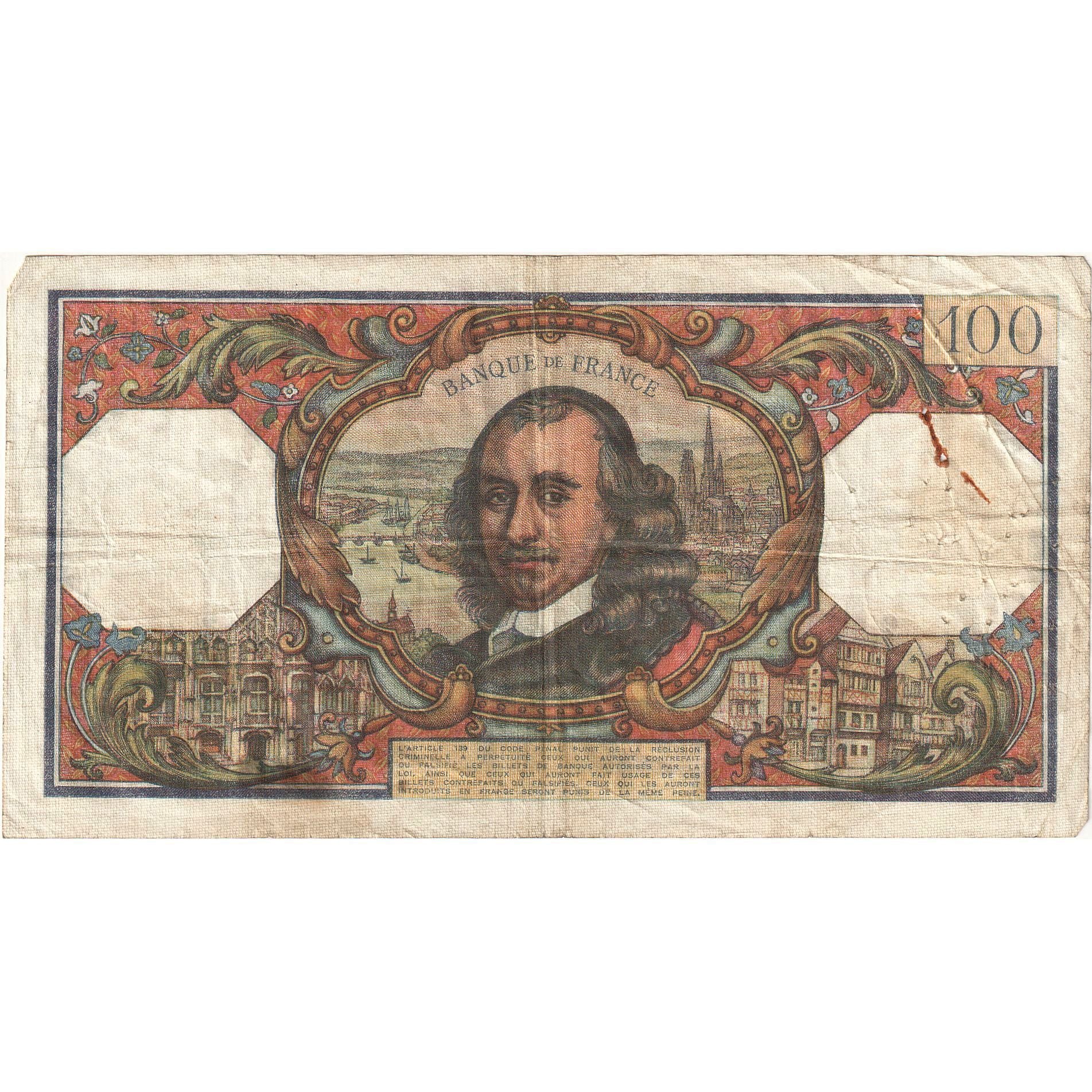France, 100 Francs, Corneille, 1965-02-04, W.70, VF(30-35)
