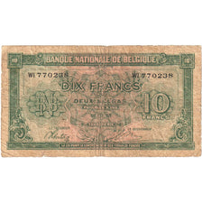 Banknote, Belgium, 10 Francs-2 Belgas, 1943-1945, 1943-02-01, KM:122, VG(8-10)
