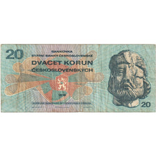 Geldschein, Tschechoslowakei, 20 Korun, 1970, 1970, KM:92, S