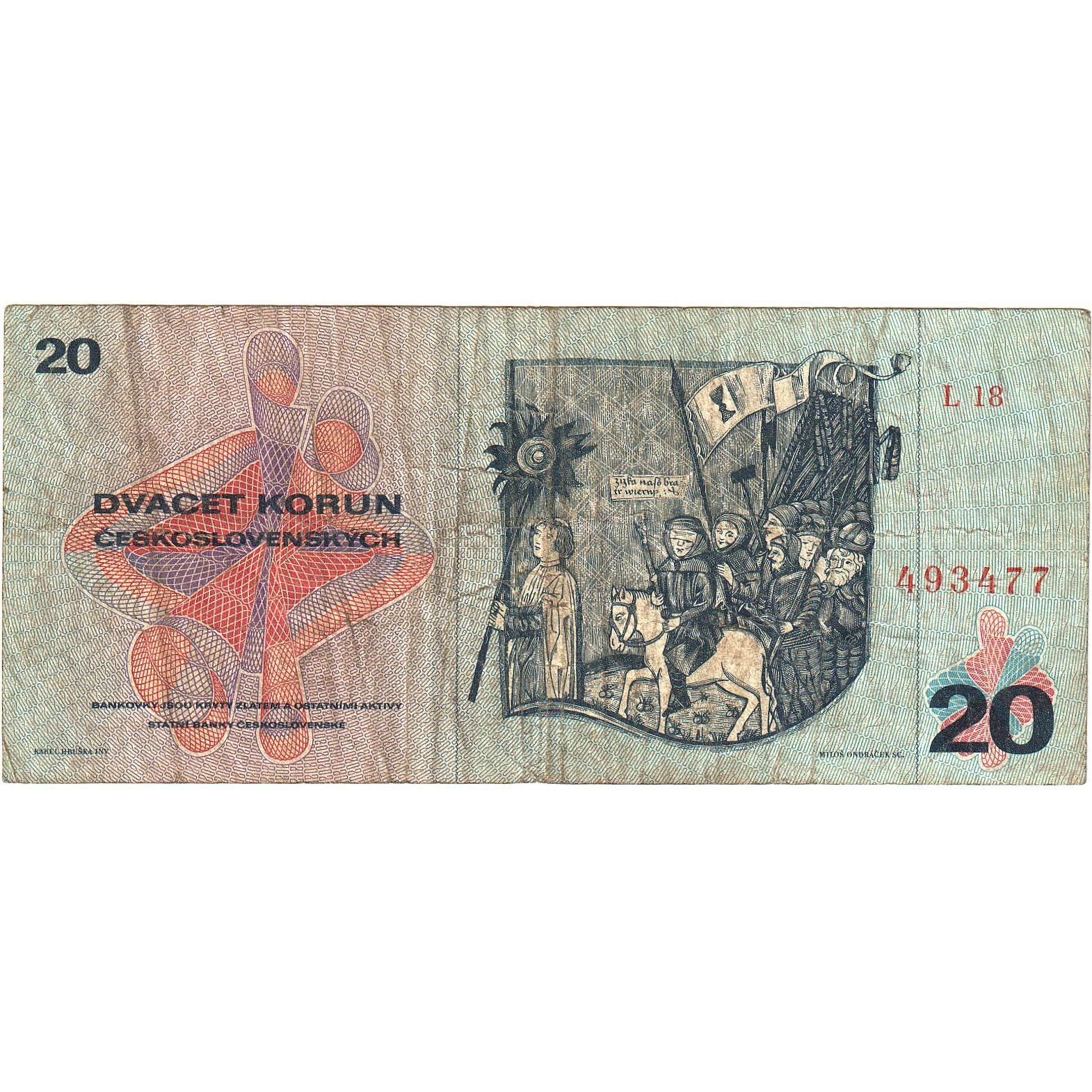 Banknote, Czechoslovakia, 20 Korun, 1970, 1970, KM:92, VF(20-25)