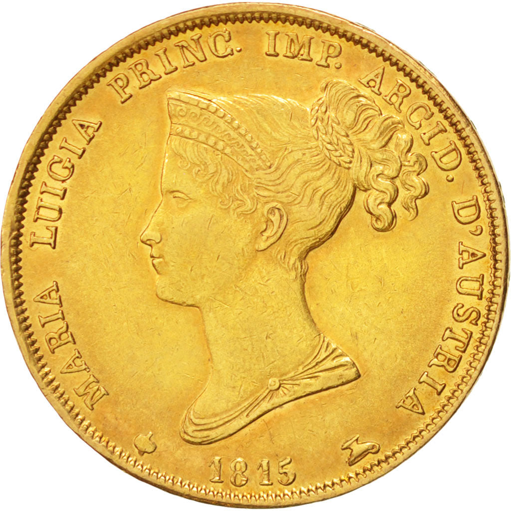 ITALIAN STATES, PARMA, Maria Luigia, 40 Lire, 1815, Parma, AU(55-58), Gold