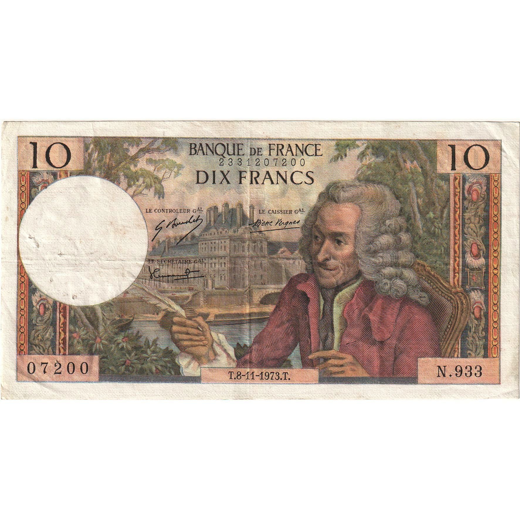 Frankreich, 10 Francs, N.933 07200, SS+, Fayette:62.60, KM:147d