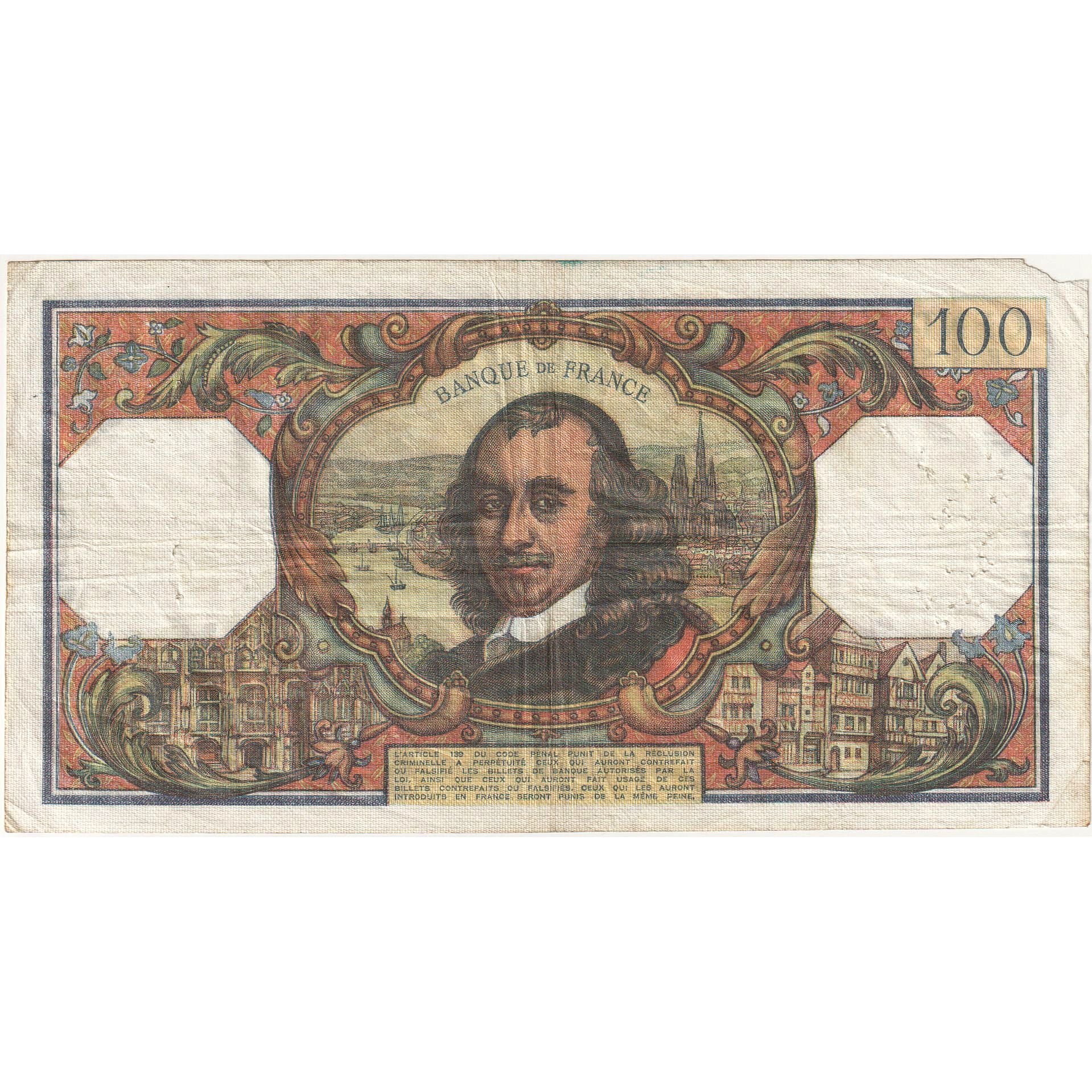 Francia, 100 Francs, Corneille, 1977, V.1090 02262, MB+, Fayette:65.43, KM:149d