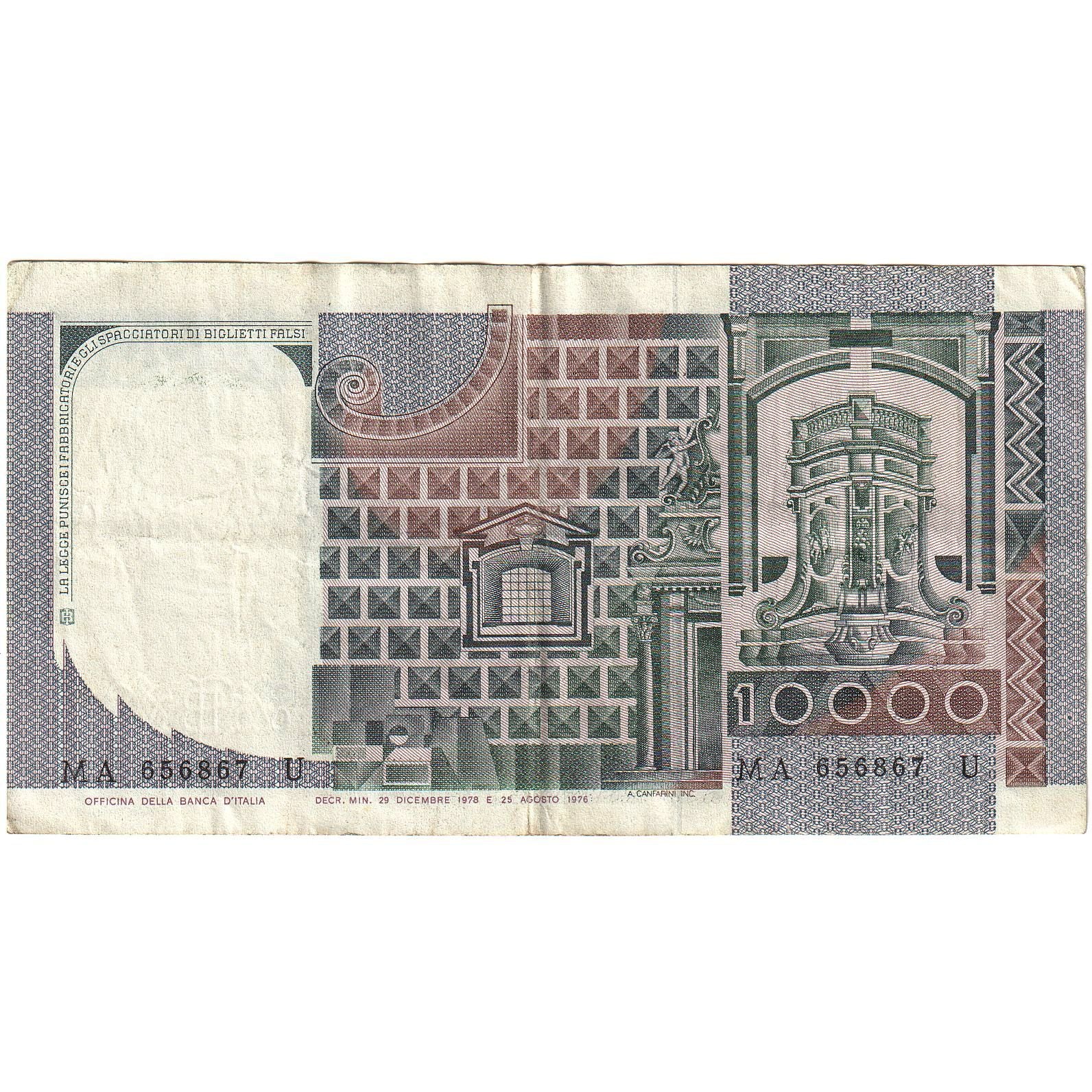 Itália, 10,000 Lire, 1976, 1976-08-25, KM:106c, EF(40-45)