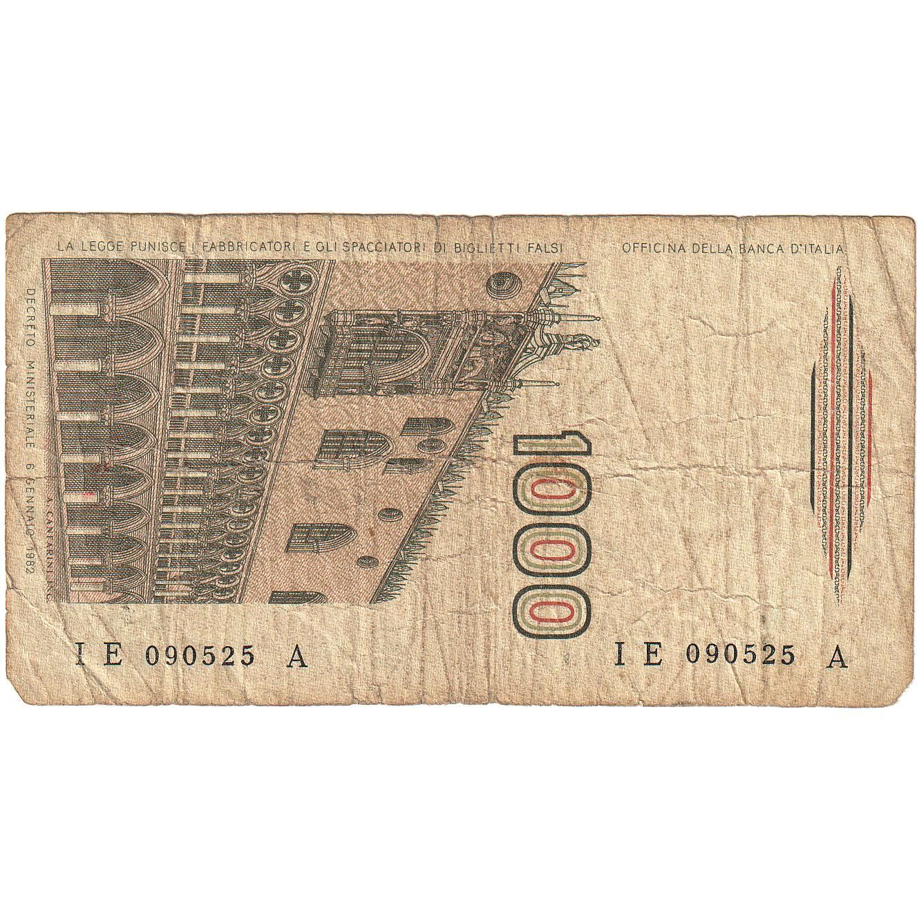 Włochy, 1000 Lire, 1982-01-06, KM:109a, F(12-15)