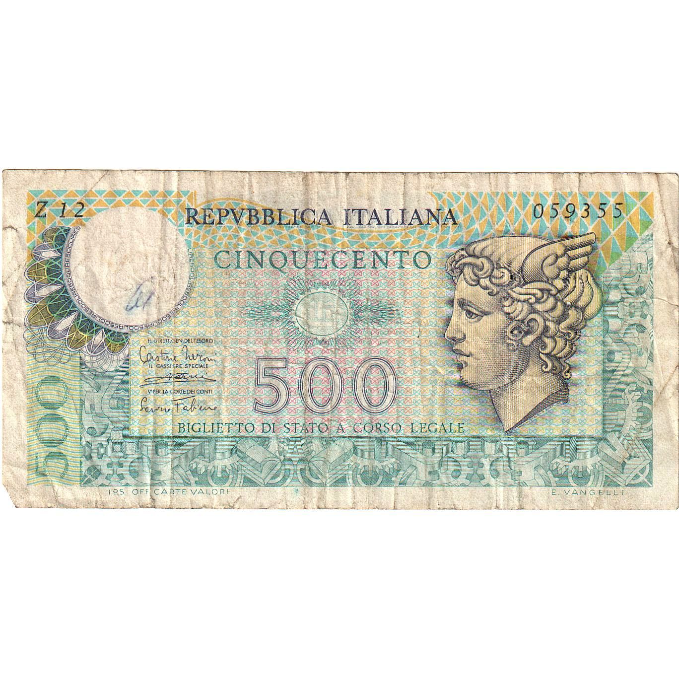 Itália, 500 Lire, 1974, 1974-02-14, KM:94, AG(1-3)