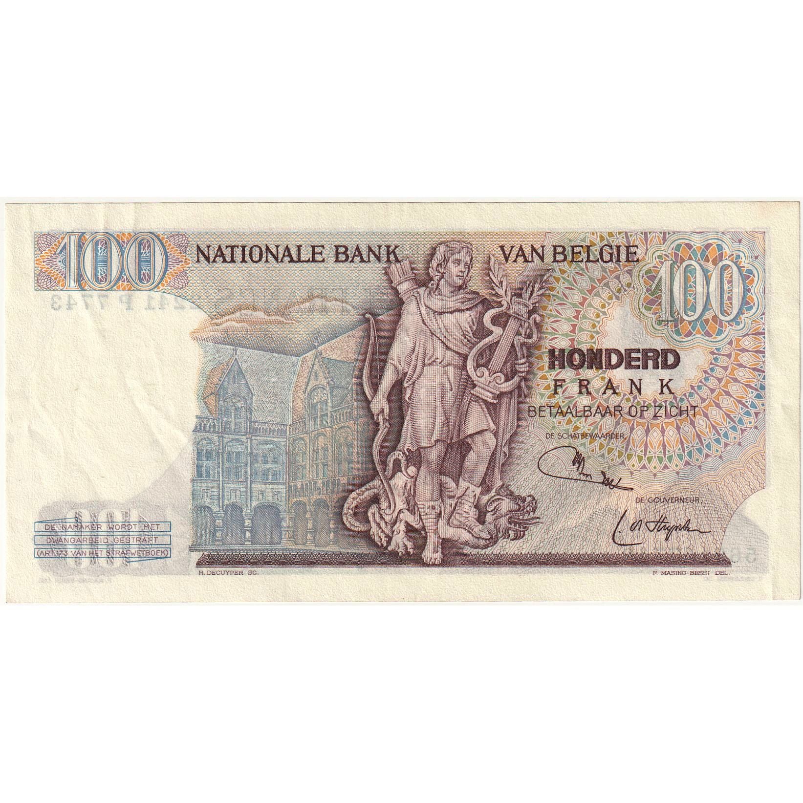 Belgium, 100 Francs, 1975-03-21, KM:134b, UNC(60-62)