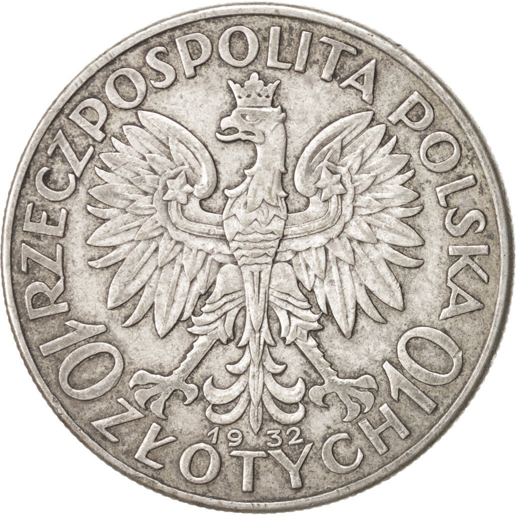 Poland, 10 Zlotych, 1932, London, EF(40-45), Silver, KM:22