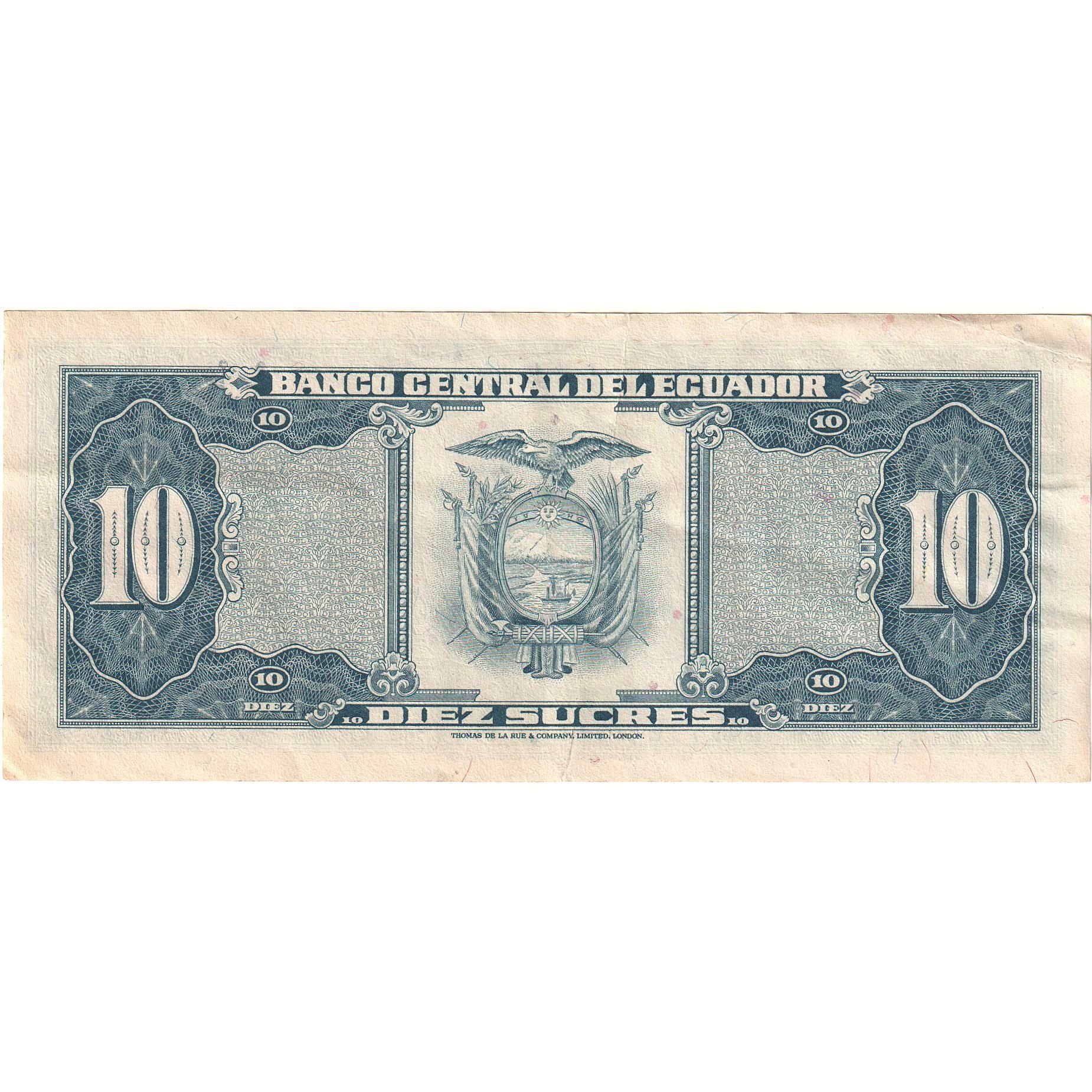 Ecuador, 10 Sucres, 1982, 1982-09-30, KM:114b, BB+