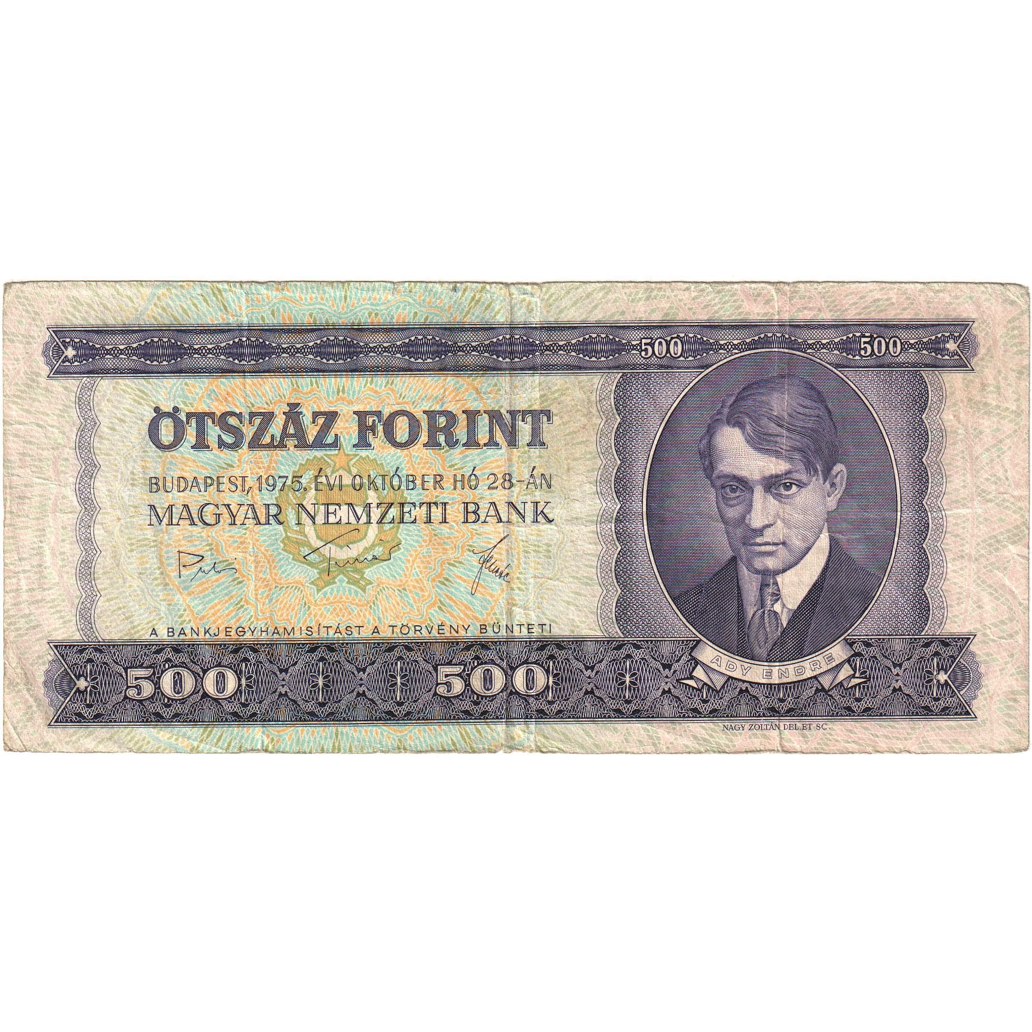 Hungary, 500 Forint, 1975, 1975-10-28, KM:172c, EF(40-45)