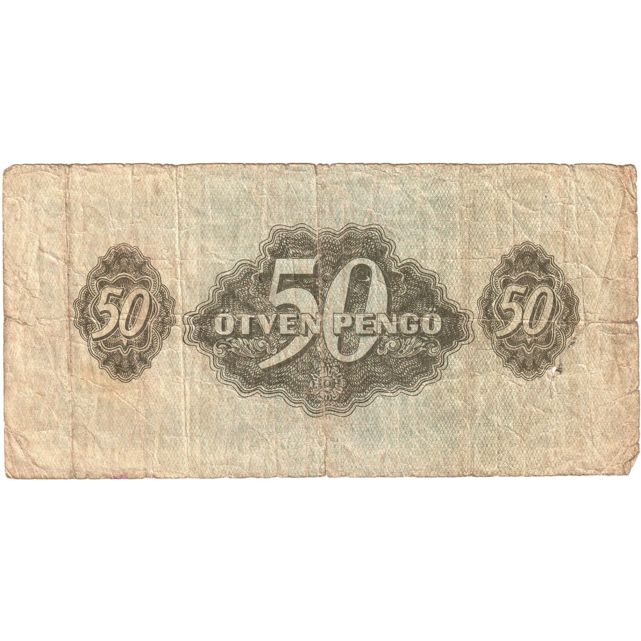 Hungary, 50 Pengö, 1944, KM:M7, VG(8-10)