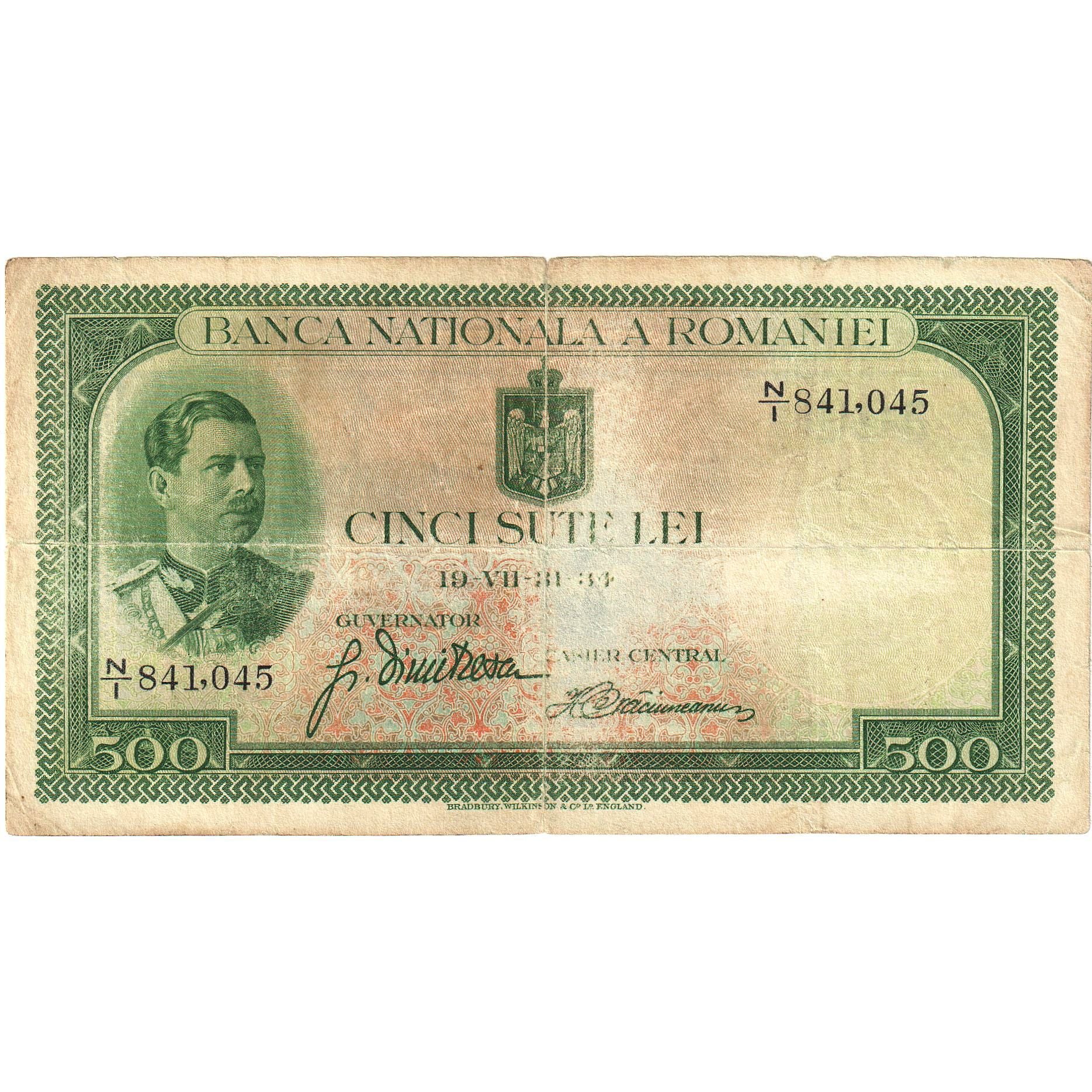 Romania, 500 Lei, 1934, 1934-07-19, KM:36a, VG(8-10)