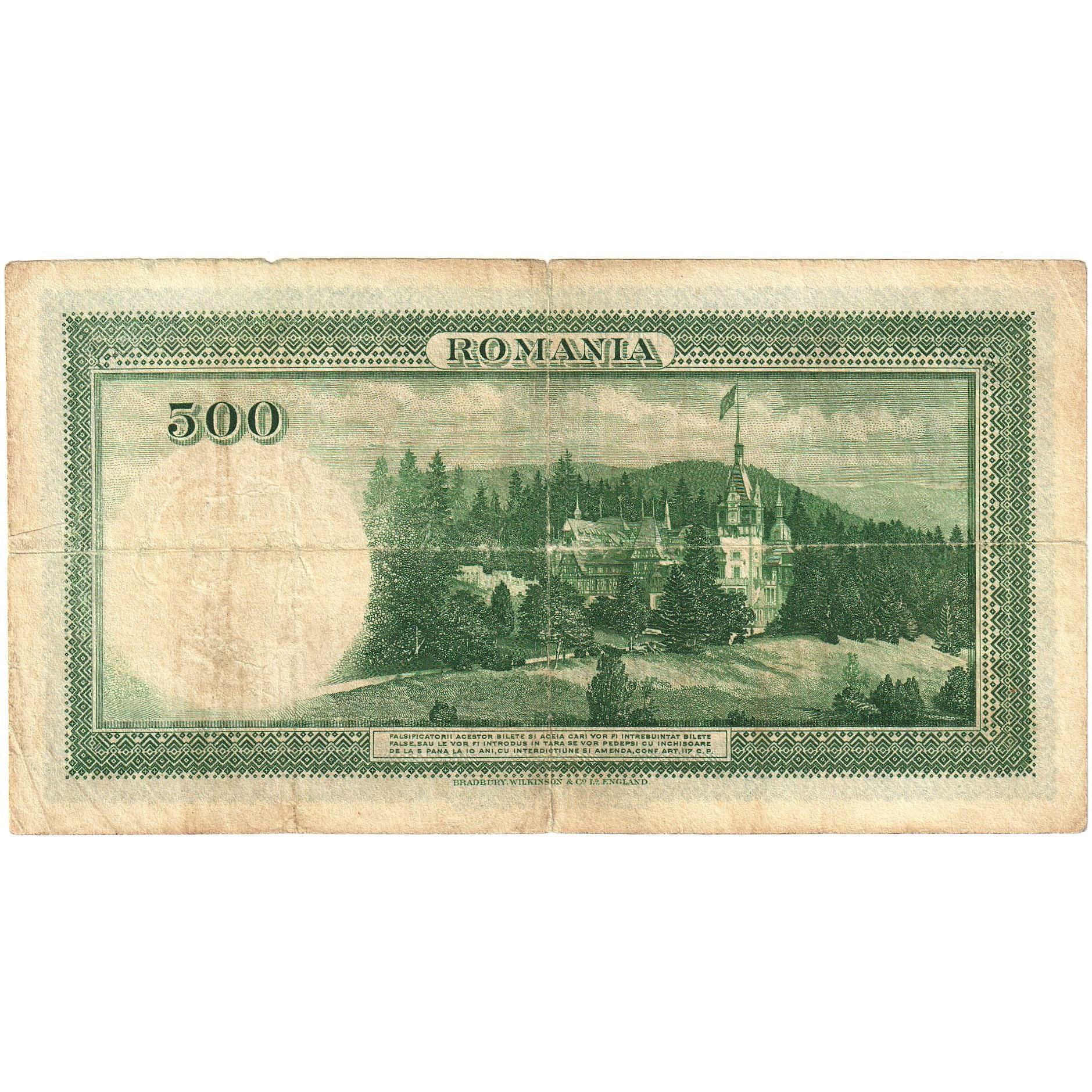 Romania, 500 Lei, 1934, 1934-07-19, KM:36a, VG(8-10)