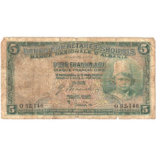 Albania, 5 Franka Ari,KM:2B, VG(8-10)