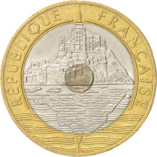 France, Mont Saint Michel, 20 Francs, 1993, MS(63), Tri-Metallic, KM:1008.2