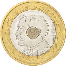 Monnaie, France, Pierre de Coubertin, 20 Francs, 1994, SUP, Tri-Metallic