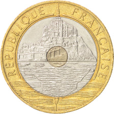 France, Mont Saint Michel, 20 Francs, 1992, SUP+, Tri-Metallic, KM:1008.1