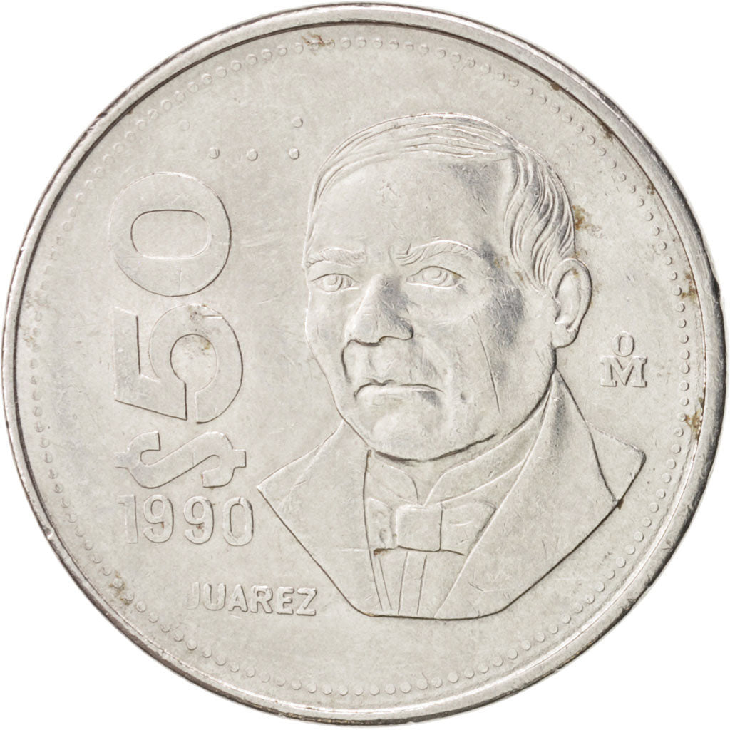 Coin, Mexico, 50 Pesos, 1990, Mexico City, AU(55-58), Stainless Steel, KM:495a