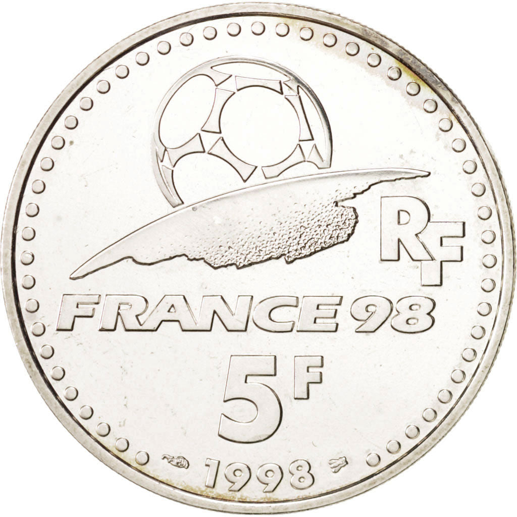 France, 5 Francs, 1998, Paris, MS(64), Silver, KM:1212