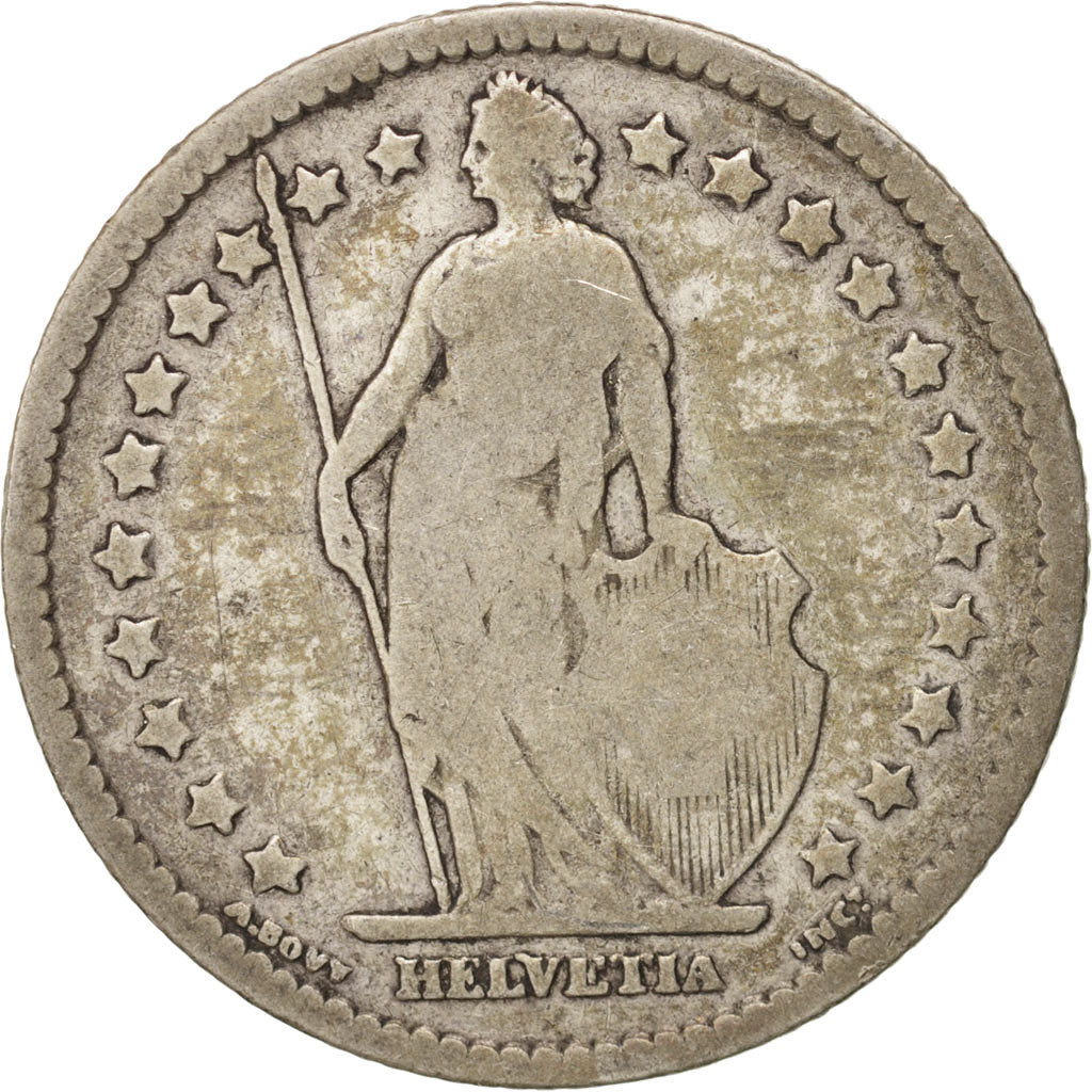Switzerland, Franc, 1886, Bern, F(12-15), Silver, KM:24