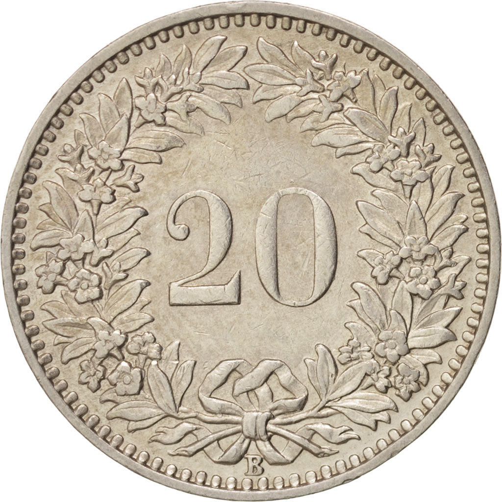 Switzerland, 20 Rappen, 1939, Bern, AU(50-53), Copper-nickel, KM:29a
