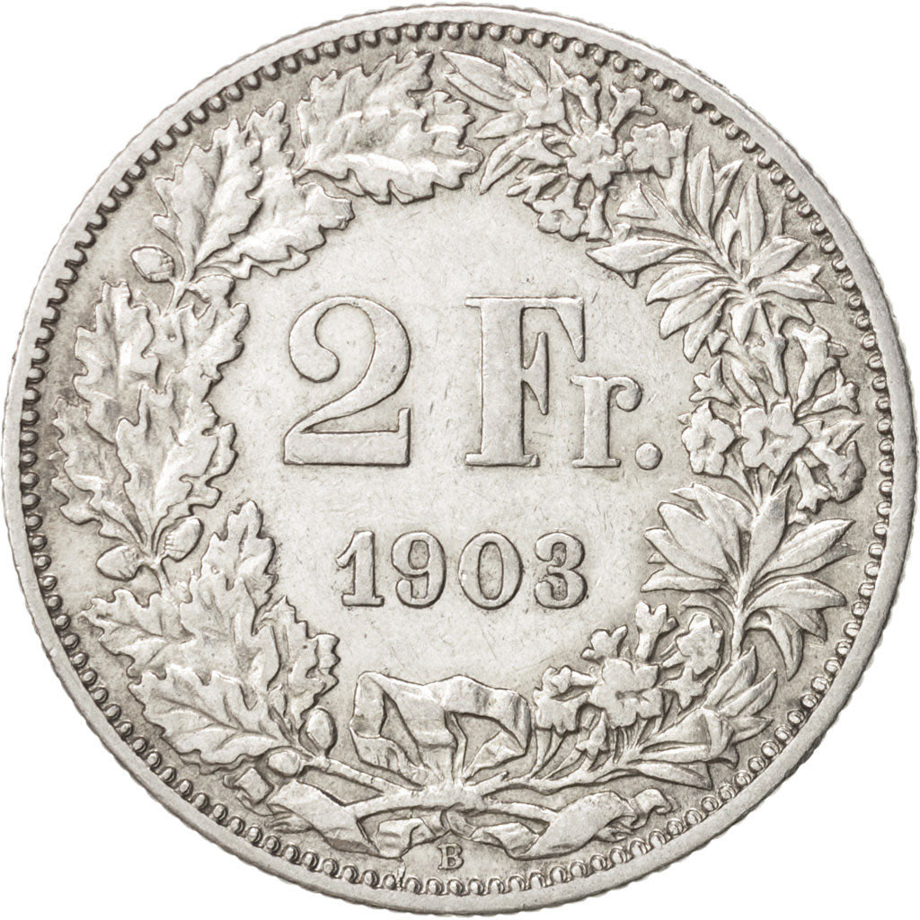 Switzerland, 2 Francs, 1903, Bern, AU(50-53), Silver, KM:21
