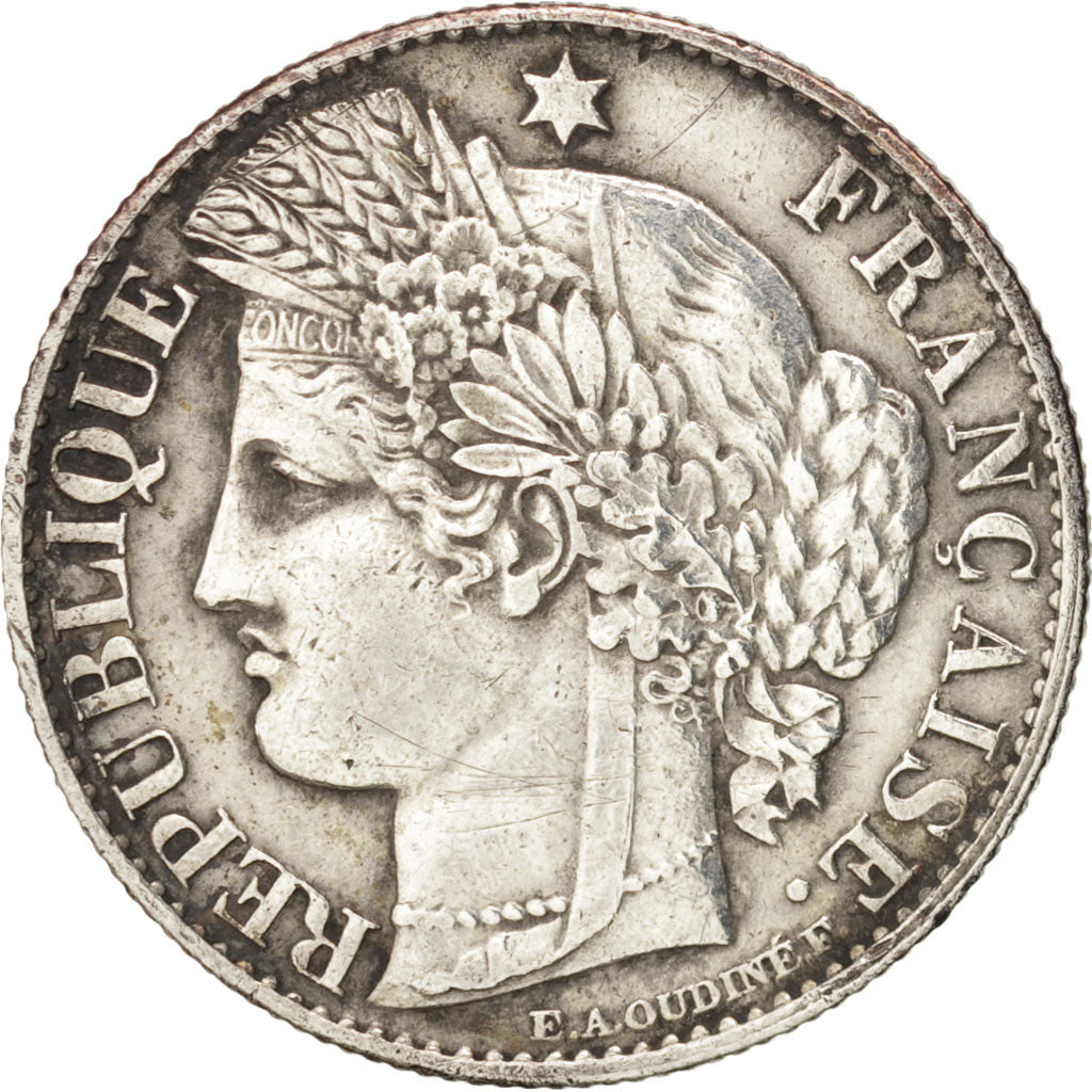 France, Cérès, 50 Centimes, 1882, Paris, AU(50-53), Silver, Gadoury:419a