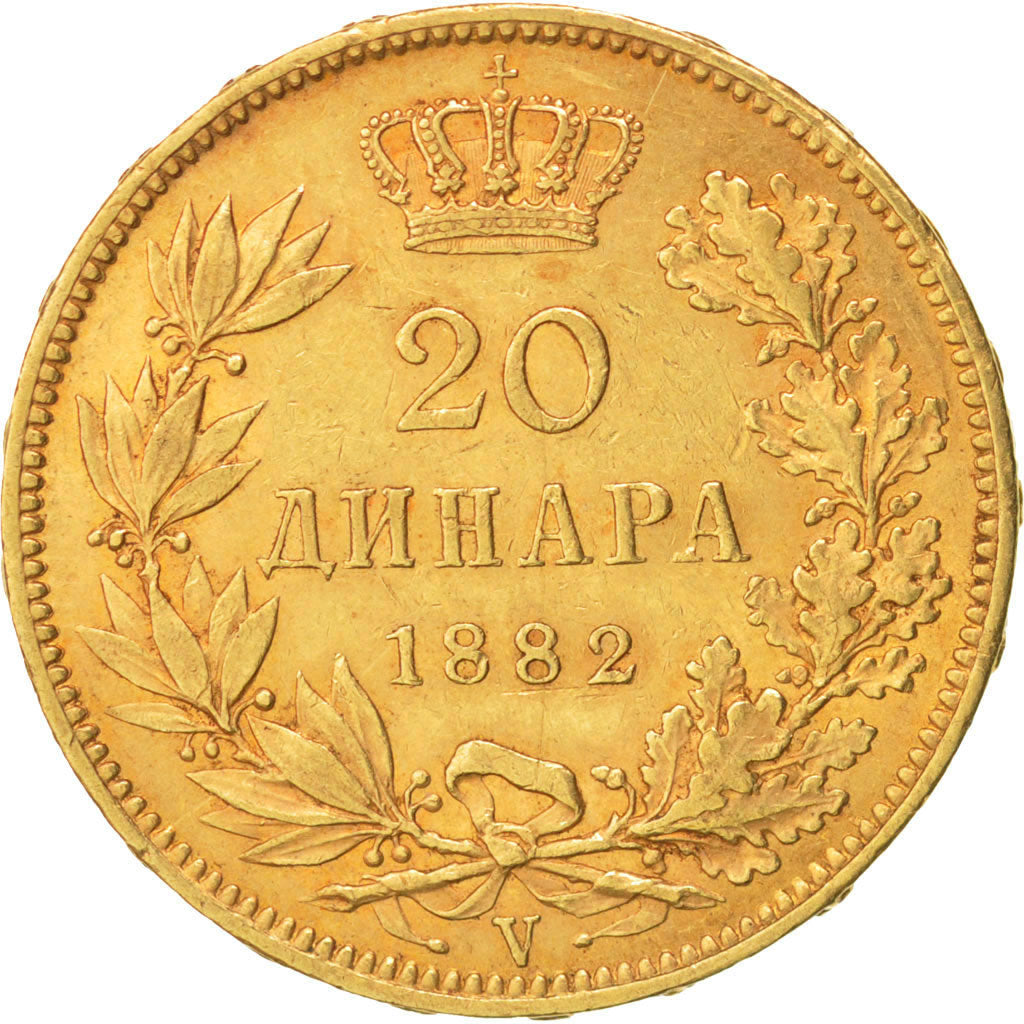 Moneda, Serbia, Milan I, 20 Dinara, 1882, Vienne, EBC, Oro, KM:17.1
