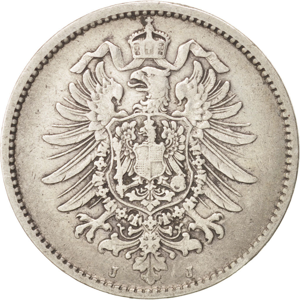 GERMANY - EMPIRE, Wilhelm I, Mark, 1886, Hambourg, EF(40-45), Silver, KM:7