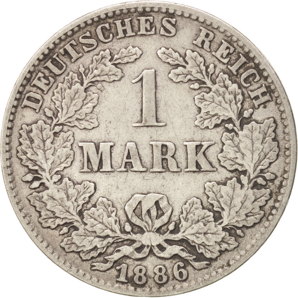 GERMANY - EMPIRE, Wilhelm I, Mark, 1886, Hambourg, EF(40-45), Silver, KM:7
