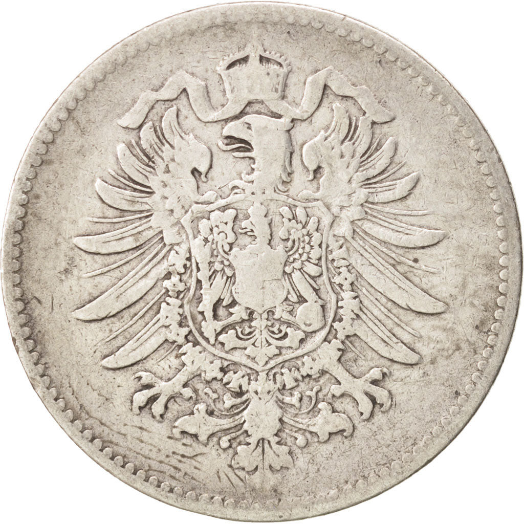 GERMANY - EMPIRE, Wilhelm I, Mark, 1874, Karlsruhe, VF(30-35), Silver, KM:7