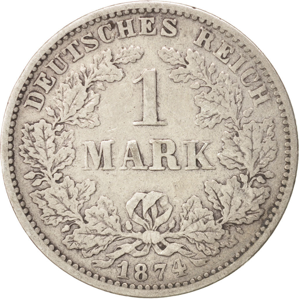 GERMANY - EMPIRE, Wilhelm I, Mark, 1874, Karlsruhe, VF(30-35), Silver, KM:7