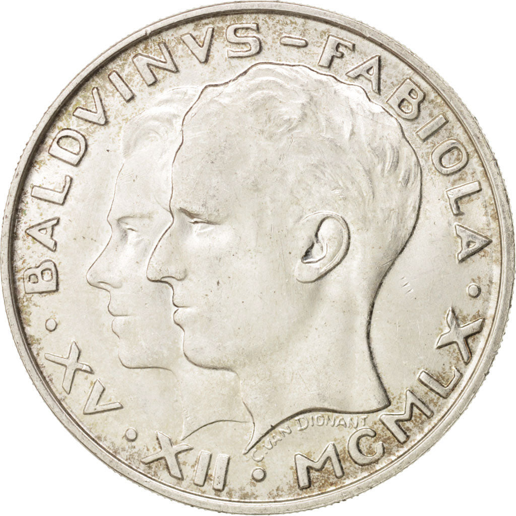 Belgium, 50 Francs, 50 Frank, 1960, MS(63), Silver, KM:152.1