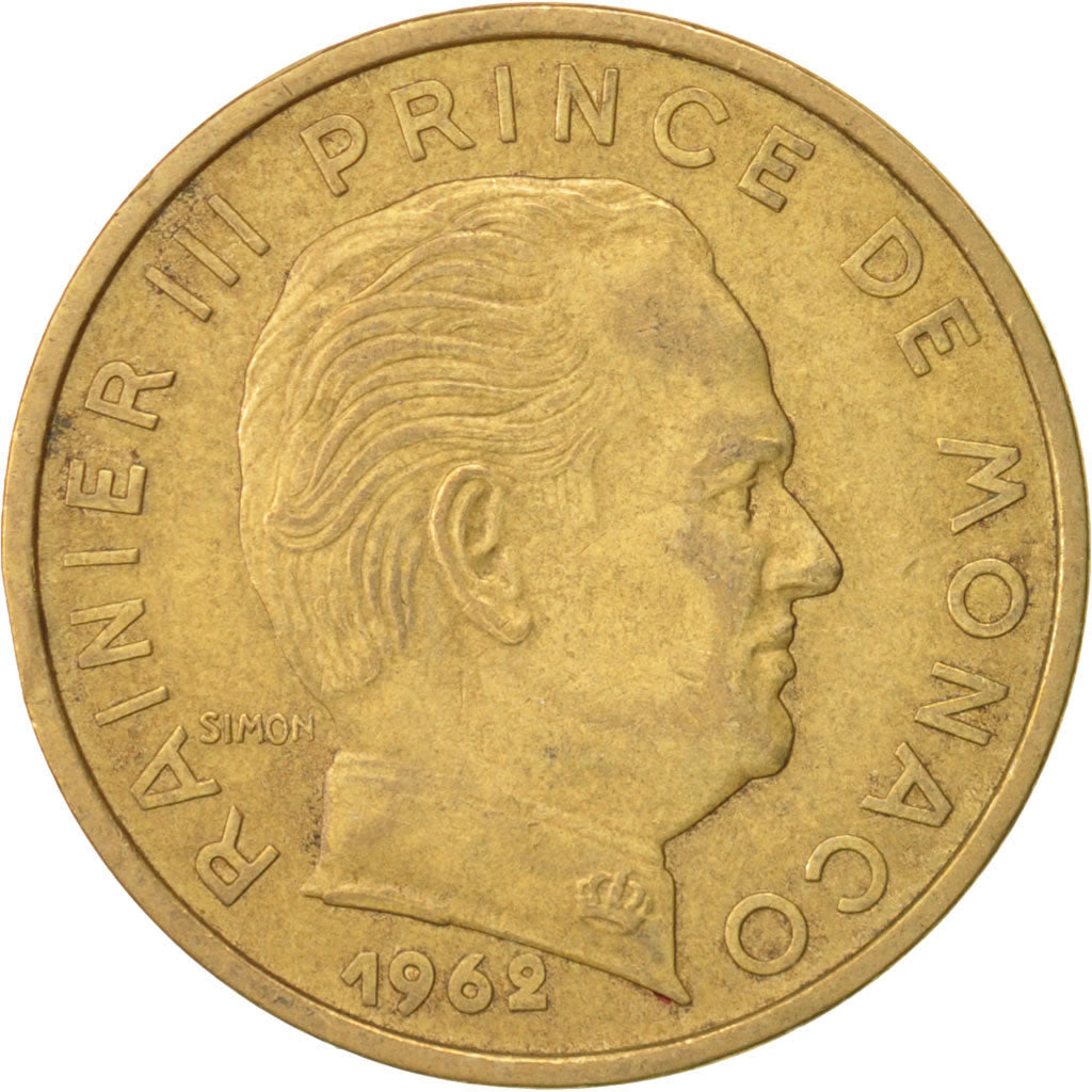 Monaco, Rainier III, 50 Centimes, 1962, EF(40-45), Aluminum-Bronze, KM:144