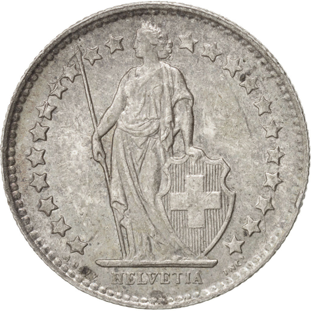 Coin, Switzerland, 1/2 Franc, 1945, Bern, AU(55-58), Silver, KM:23