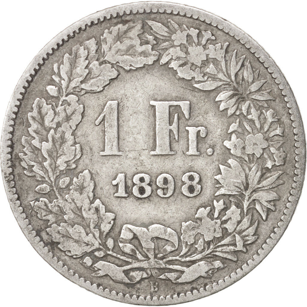 Switzerland, Franc, 1898, Bern, F(12-15), Silver, KM:24