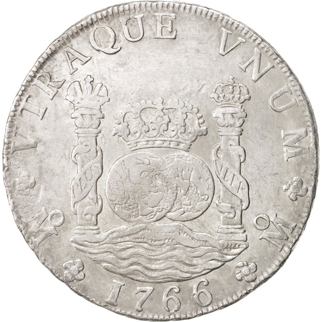 Messico, Charles III, 8 Réales, 1766, Mexico City, MB+, Argento, KM:105
