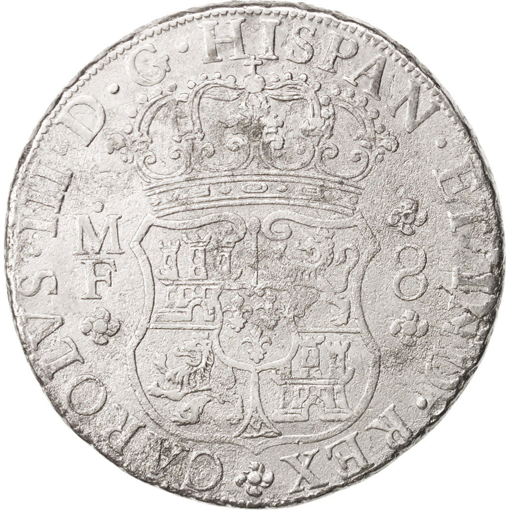 Messico, Charles III, 8 Réales, 1766, Mexico City, MB+, Argento, KM:105