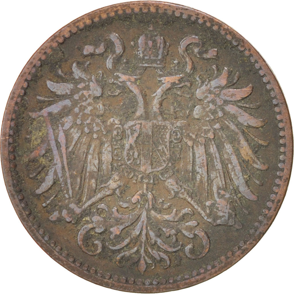 Austria, Franz Joseph I, 2 Heller, 1902, EF(40-45), Bronze, KM:2801