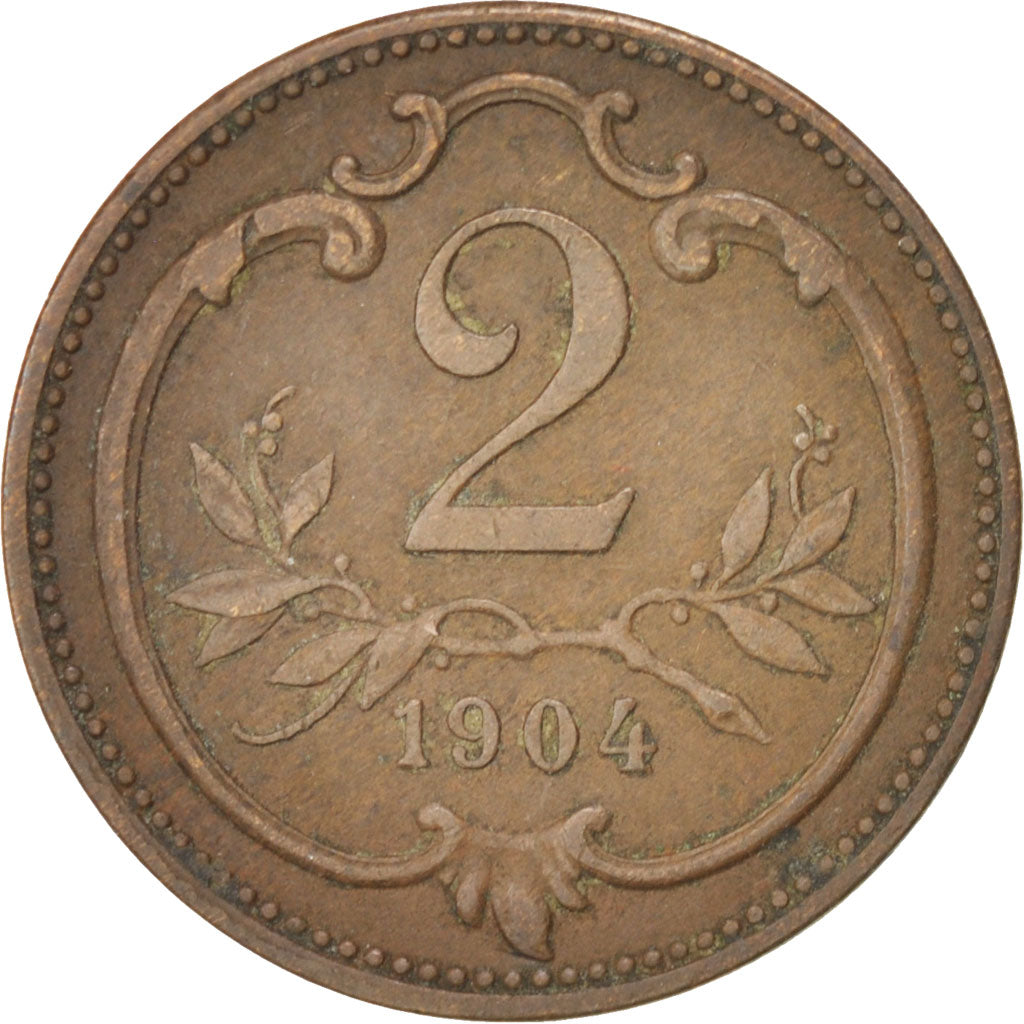 Austria, Franz Joseph I, 2 Heller, 1904, EF(40-45), Bronze, KM:2801
