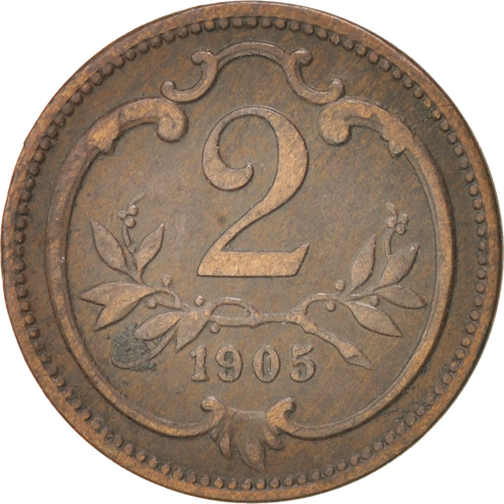 Austria, Franz Joseph I, 2 Heller, 1905, EF(40-45), Bronze, KM:2801