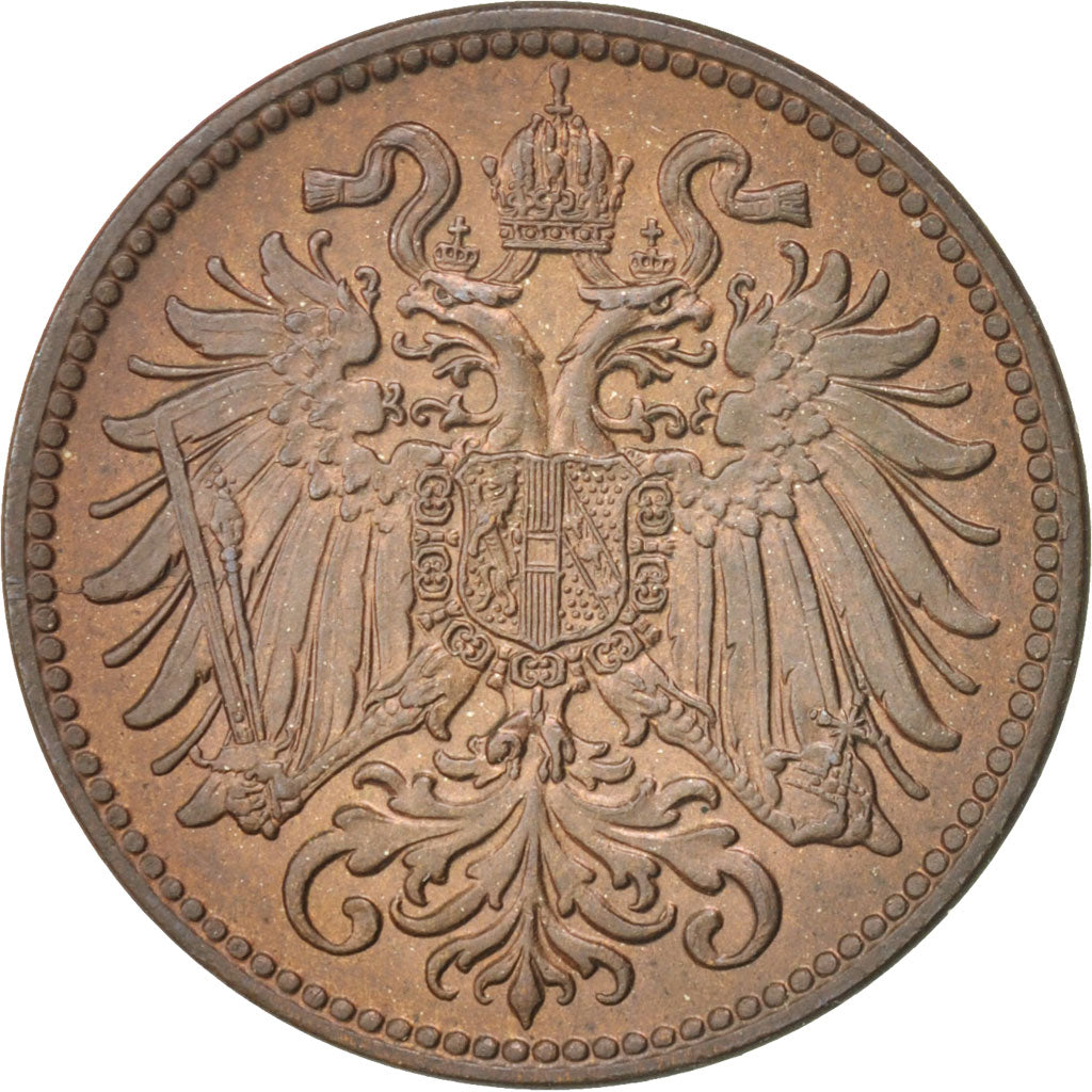 Coin, Austria, Franz Joseph I, 2 Heller, 1908, MS(60-62), Bronze, KM:2801