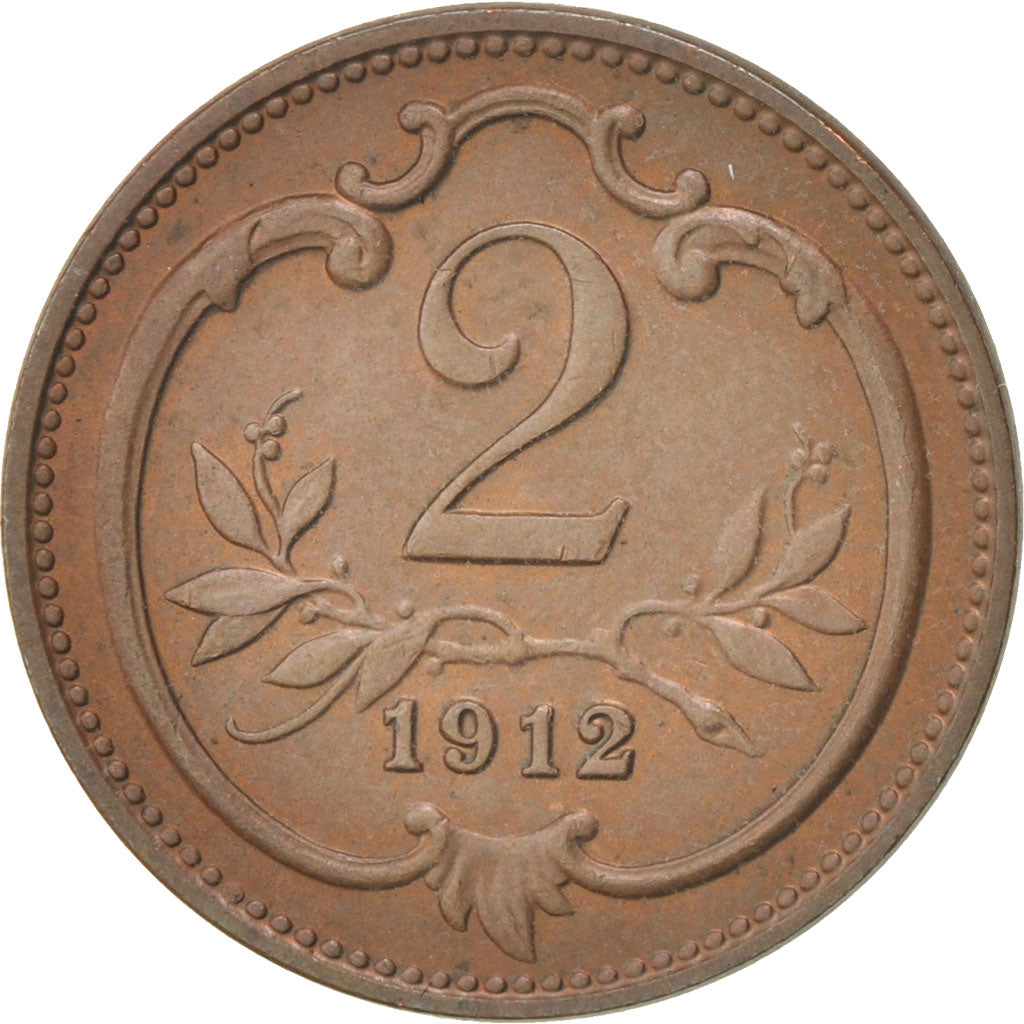Austria, Franz Joseph I, 2 Heller, 1912, MS(60-62), Bronze, KM:2801