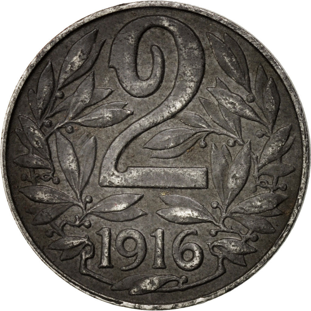 Österreich, Karl I, 2 Heller, 1916, EF(40-45), Iron, KM:2824